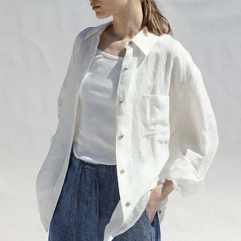 Oversized Linen Blouse for Women | Zephyra