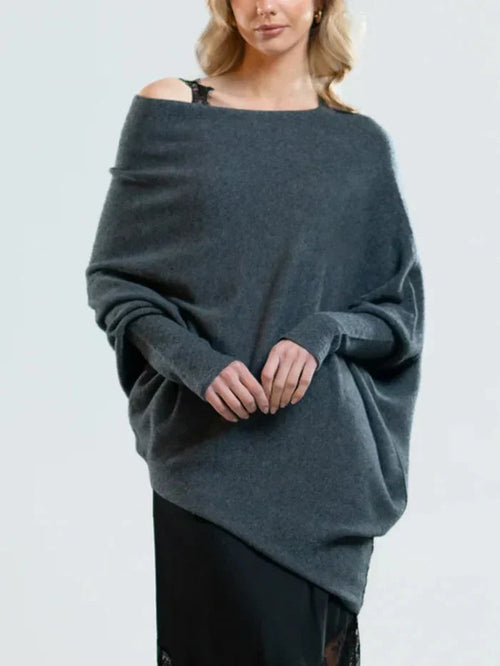 Asymmetric Draped Off Shoulder Jumper for Women | Zarivea