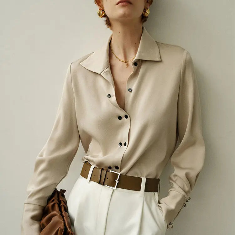 Asymmetrical Button Blouse for Women | Elentis