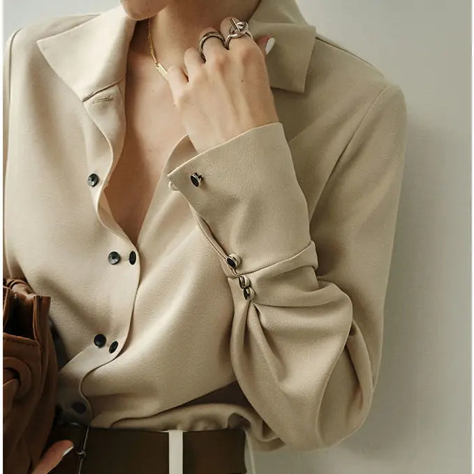 Asymmetrical Button Blouse for Women | Elentis
