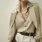 Asymmetrical Button Blouse for Women | Elentis