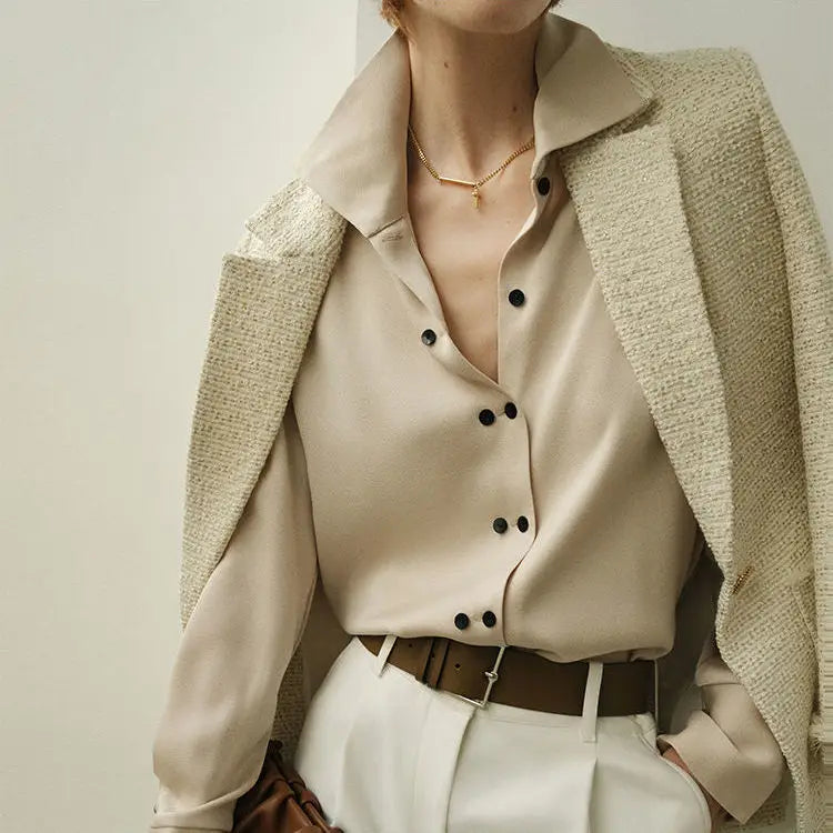 Asymmetrical Button Blouse for Women | Elentis