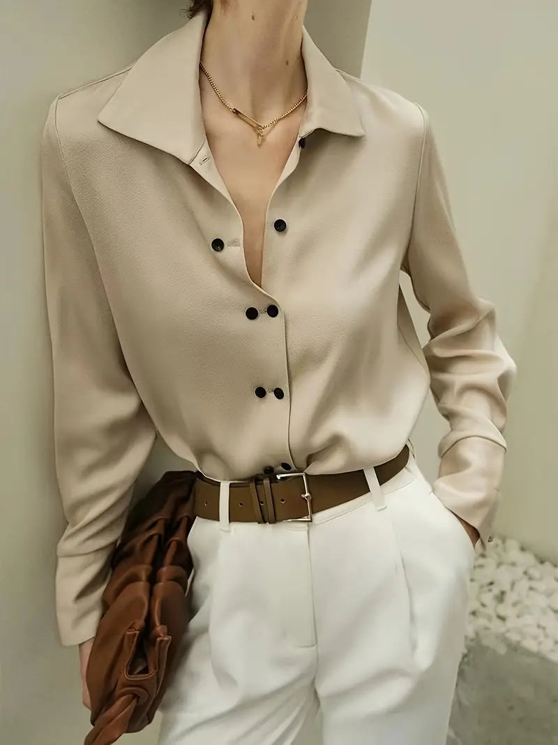 Asymmetrical Button Blouse for Women | Elentis