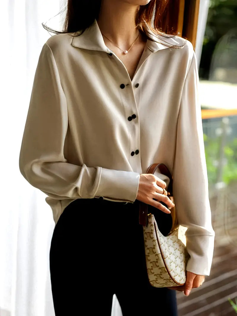 Asymmetrical Button Blouse for Women | Elentis
