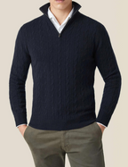 Cable Knit Zipper Sweater Long Sleeve for Men | Orivex