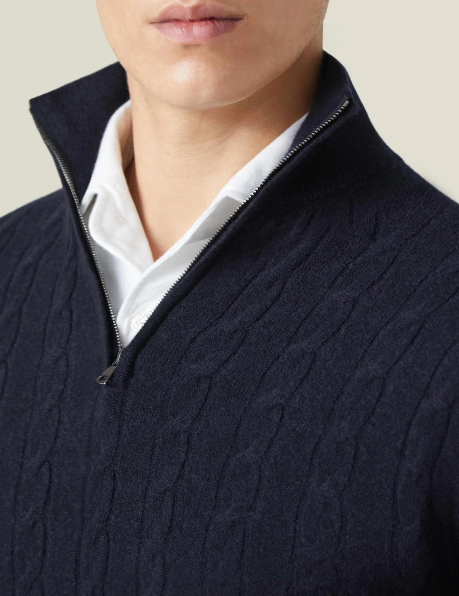 Cable Knit Zipper Sweater Long Sleeve for Men | Orivex