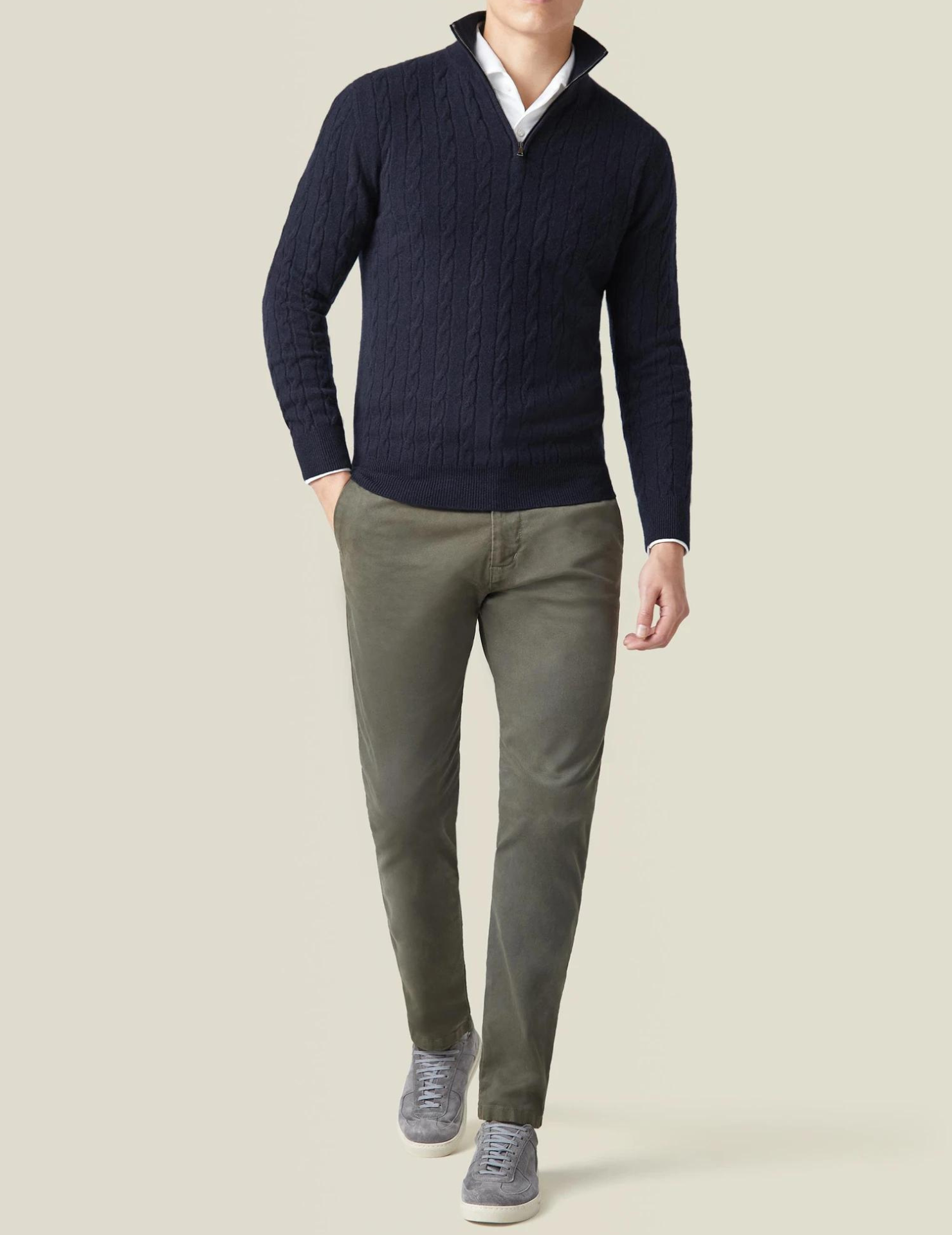 Cable Knit Zipper Sweater Long Sleeve for Men | Orivex