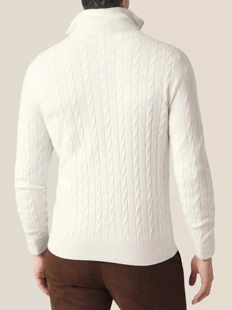 Cable Knit Zipper Sweater Long Sleeve for Men | Orivex