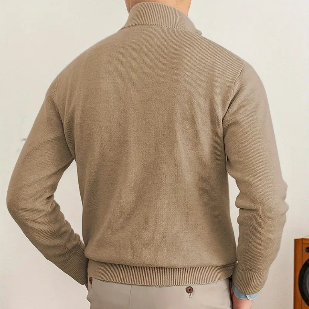 Cotton Half-Zip Sweater Long-Sleeve for Men | Neron