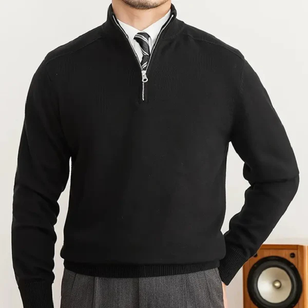 Cotton Half-Zip Sweater Long-Sleeve for Men | Neron