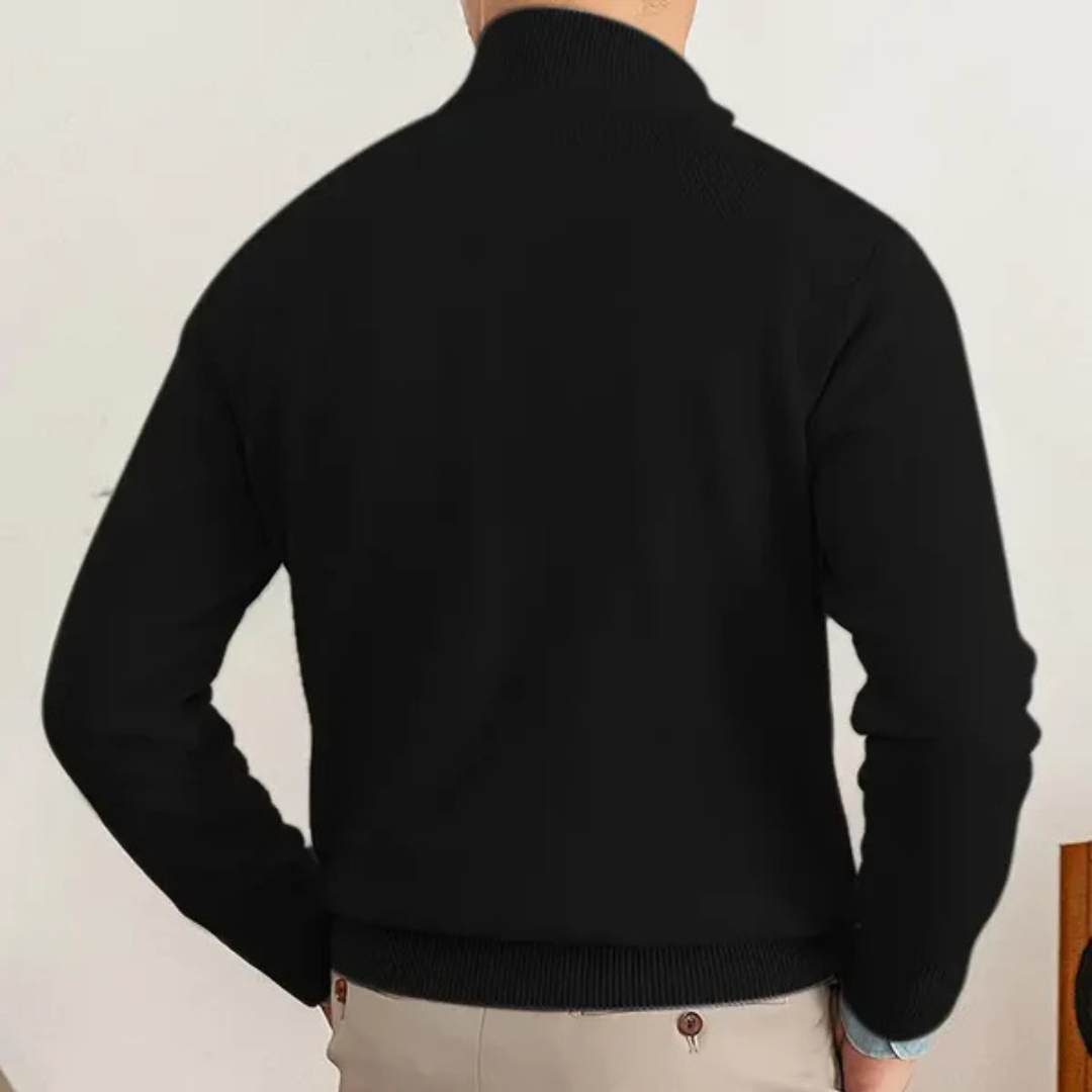 Cotton Half-Zip Sweater Long-Sleeve for Men | Neron