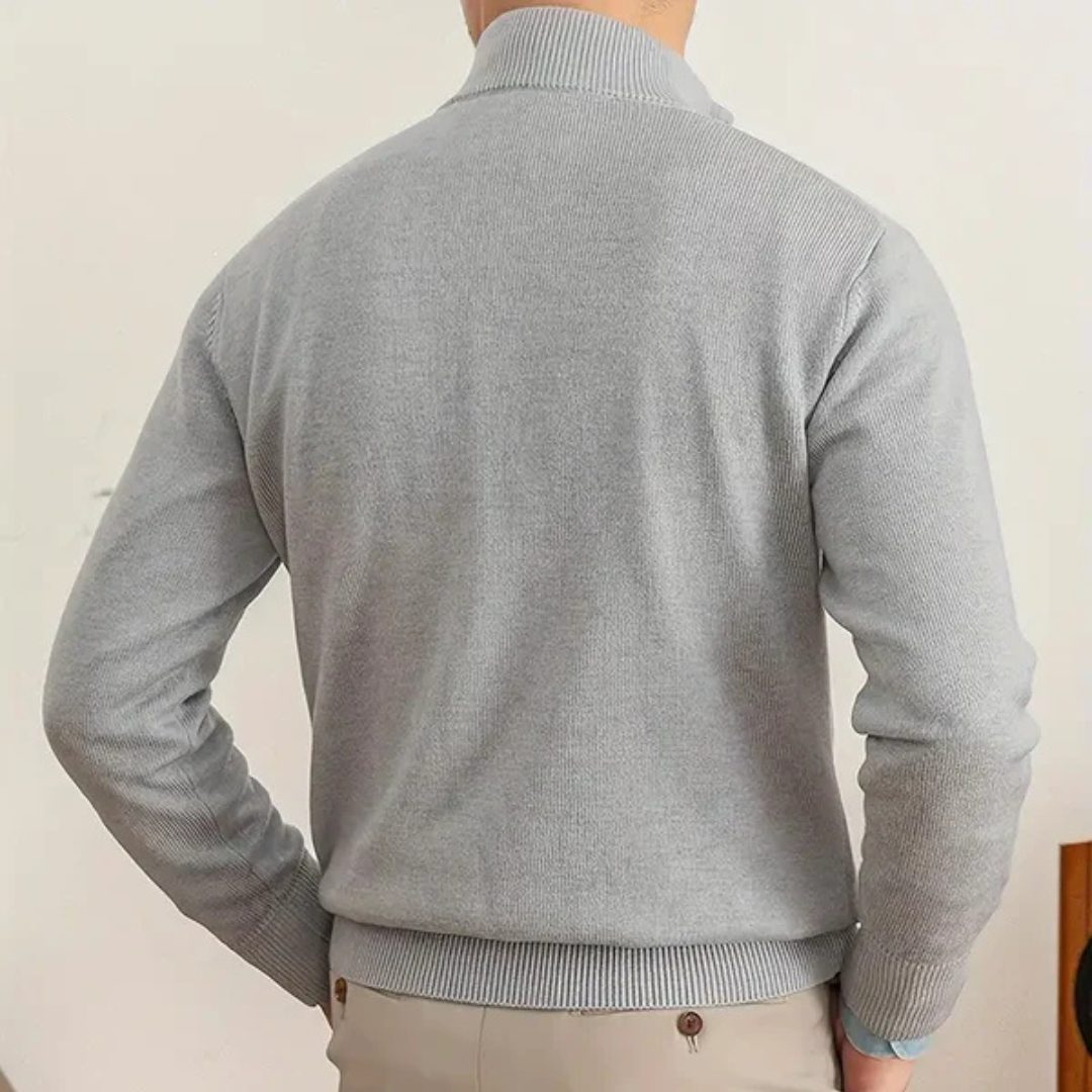 Cotton Half-Zip Sweater Long-Sleeve for Men | Neron