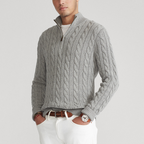 Cotton Half-Zip Sweater for Men | Stellar