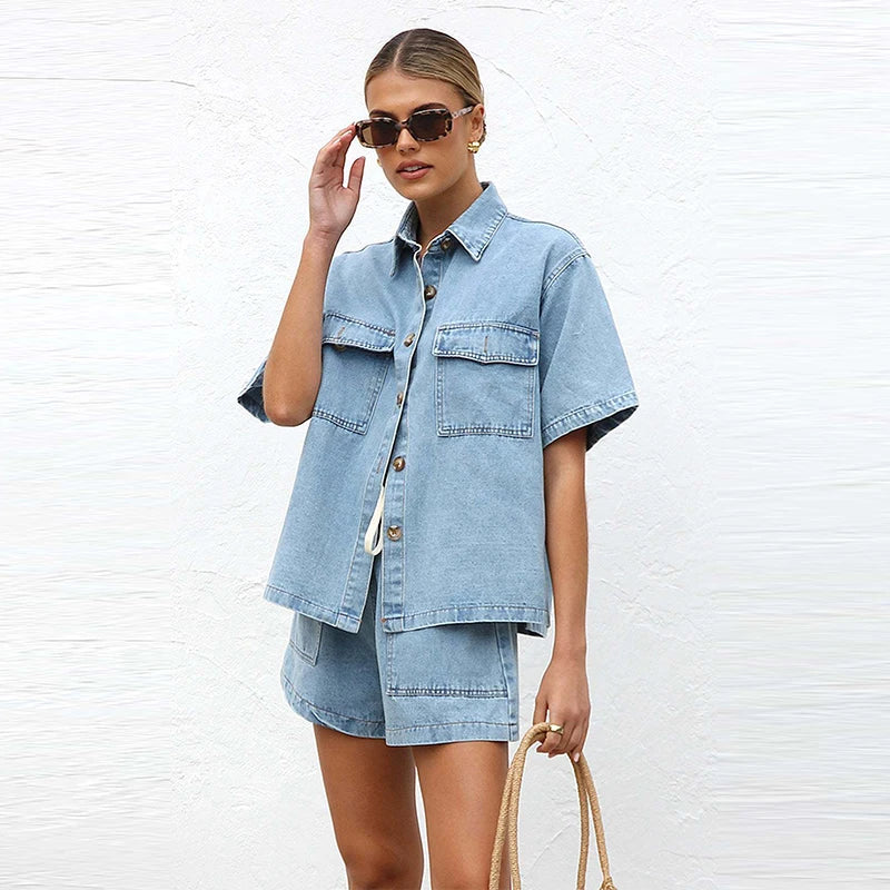 Denim Two-Piece Set for Women | Velora