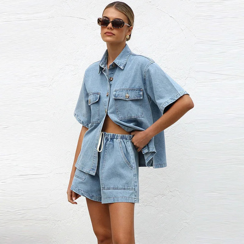 Denim Two-Piece Set for Women | Velora