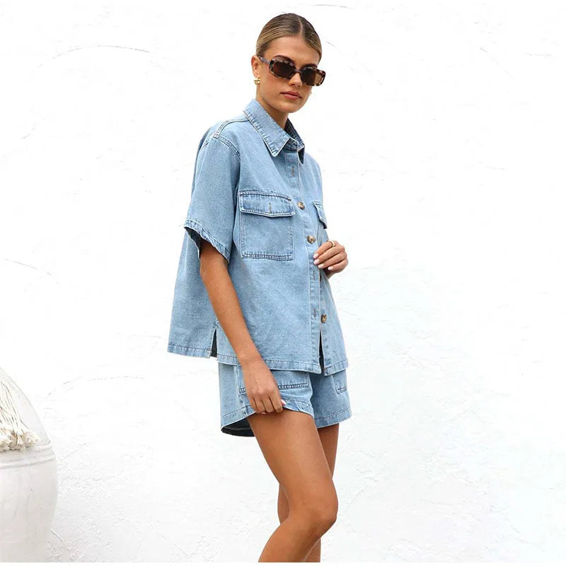 Denim Two-Piece Set for Women | Velora