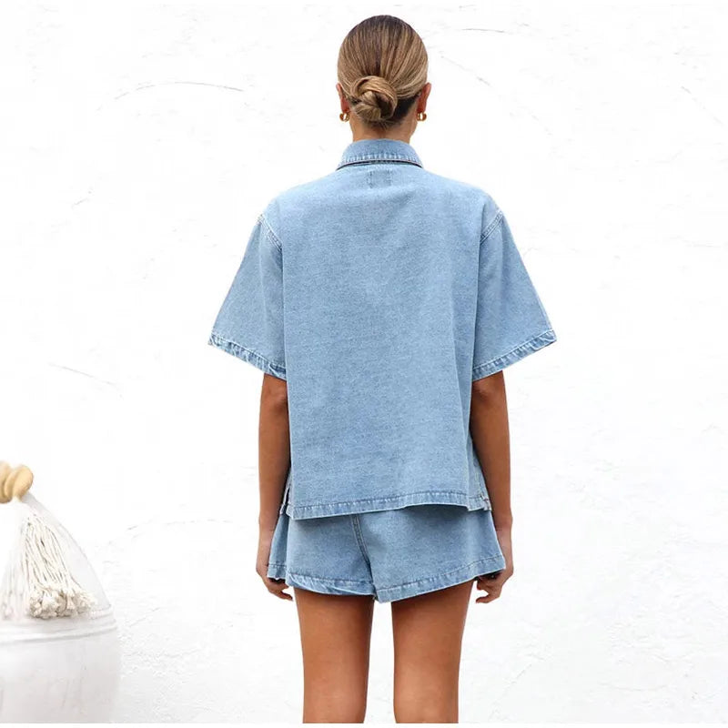 Denim Two-Piece Set for Women | Velora