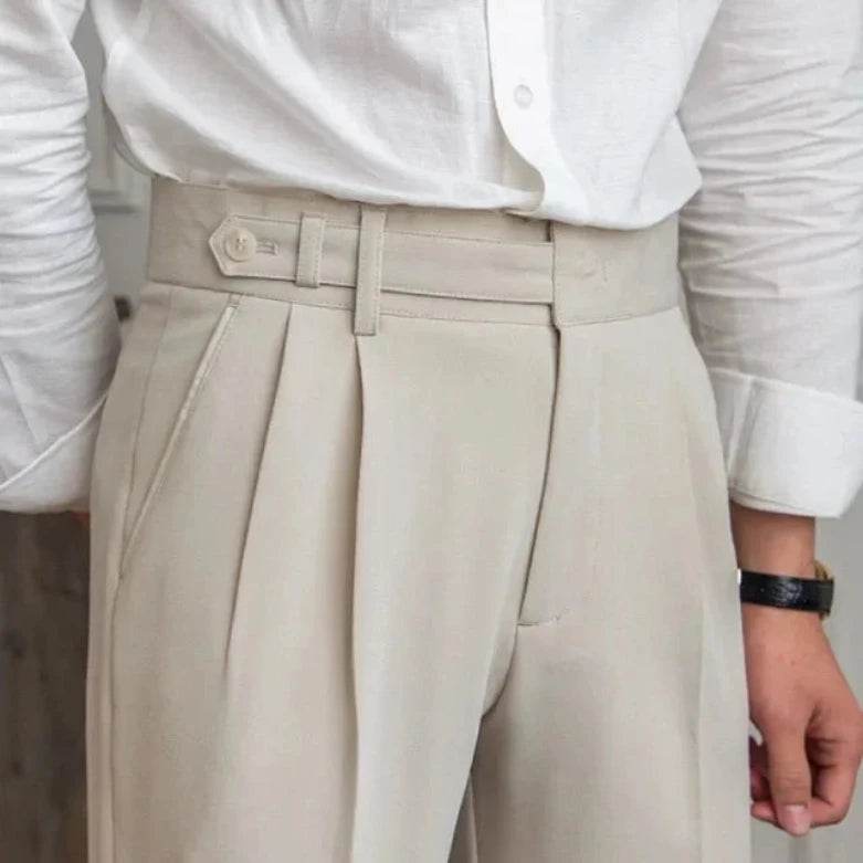Double Pleat Italian Trousers for Men | Corve