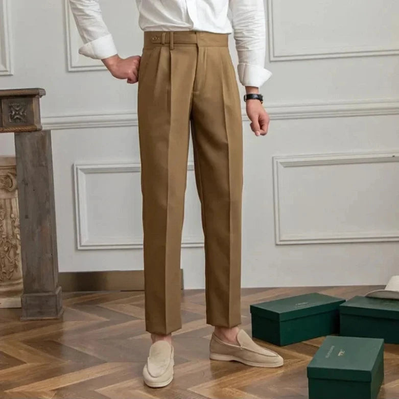 Double Pleat Italian Trousers for Men | Corve