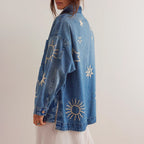 Embroidered Denim Jacket for Women | Charm