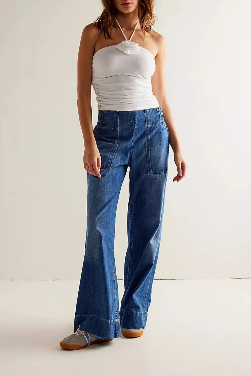 High-Waist Wide-Leg Denim Jeans for Women | Audrey