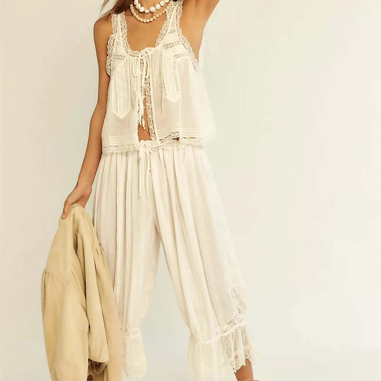 Lace Two-Piece Set with Tank Top for Women | Vina