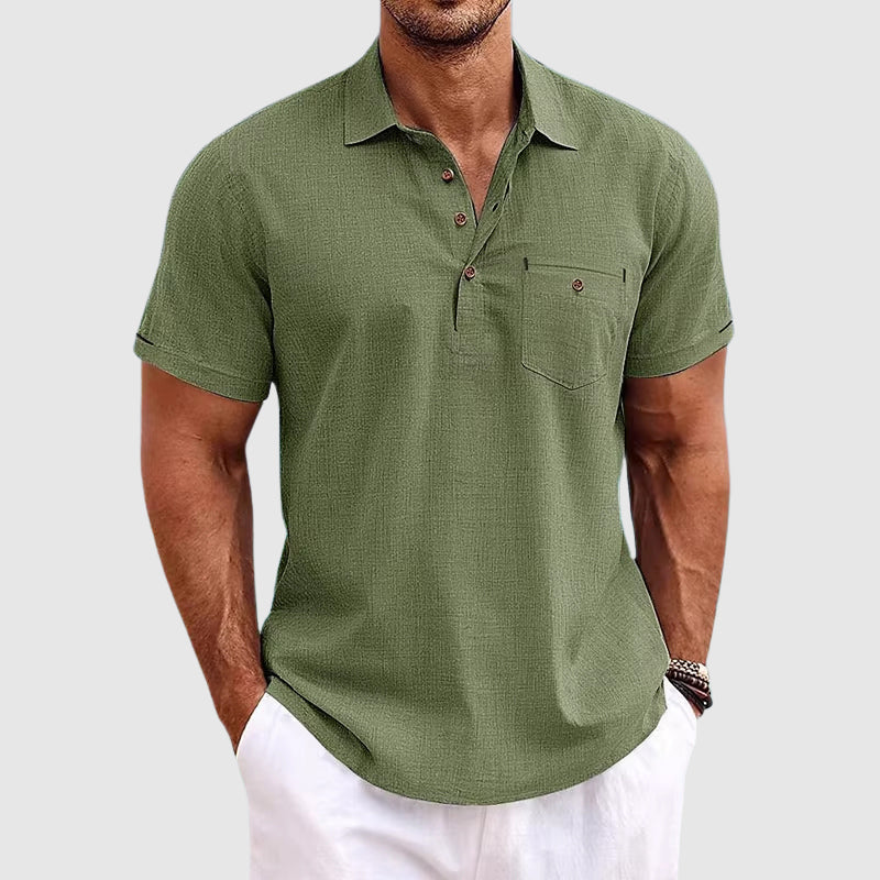 Lightweight Linen Polo Shirt for Men | Virel