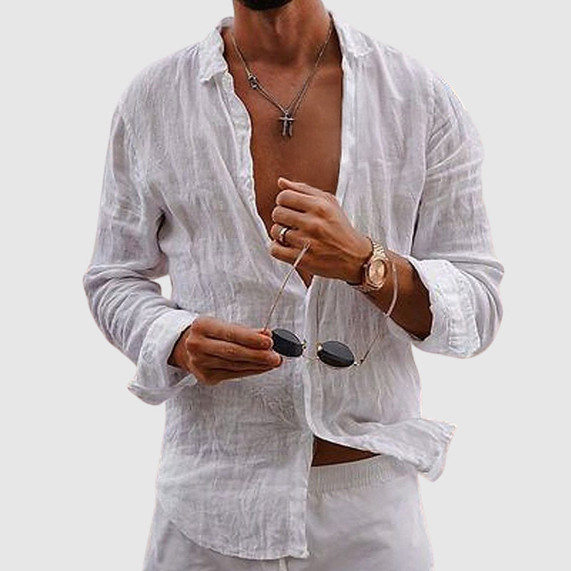 Linen Button-Up Shirt for Men | Lorenzo