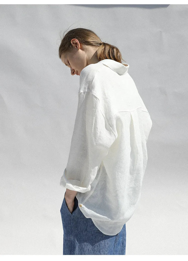 Oversized Linen Blouse for Women | Zephyra