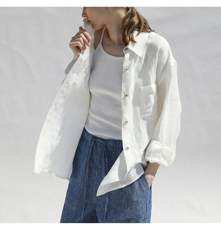 Oversized Linen Blouse for Women | Zephyra