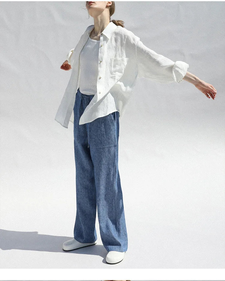 Oversized Linen Blouse for Women | Zephyra