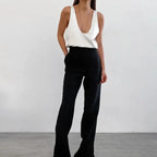 Plunging U-Neck Satin Tank Top for Women | Alessia