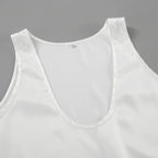 Plunging U-Neck Satin Tank Top for Women | Alessia