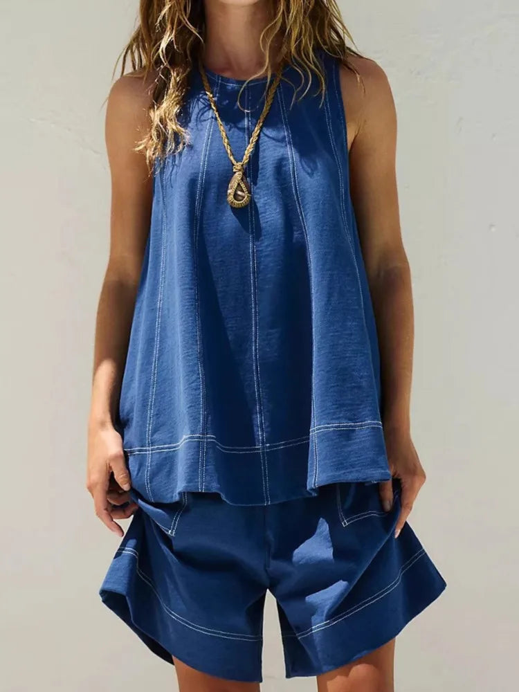 Relaxed Boxy Tank and Shorts Set for Women | Luciana