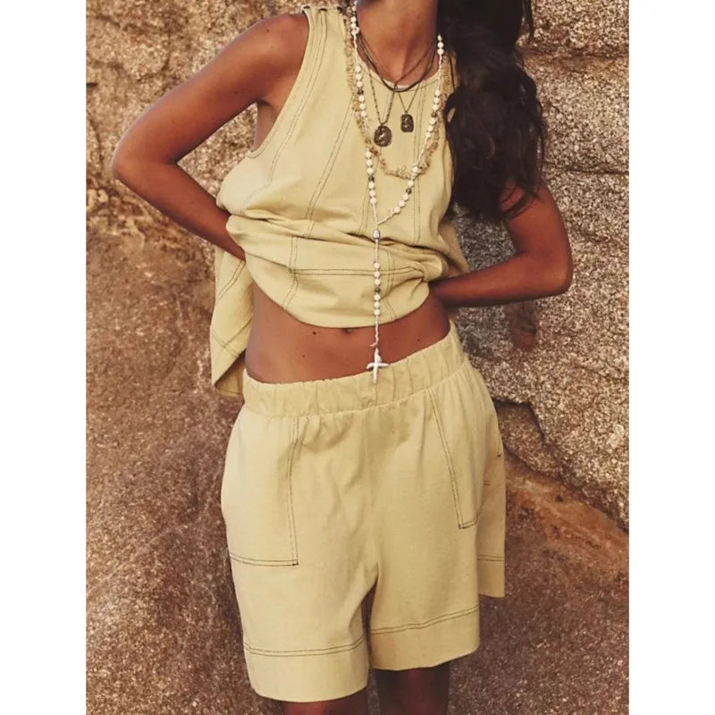 Relaxed Boxy Tank and Shorts Set for Women | Luciana