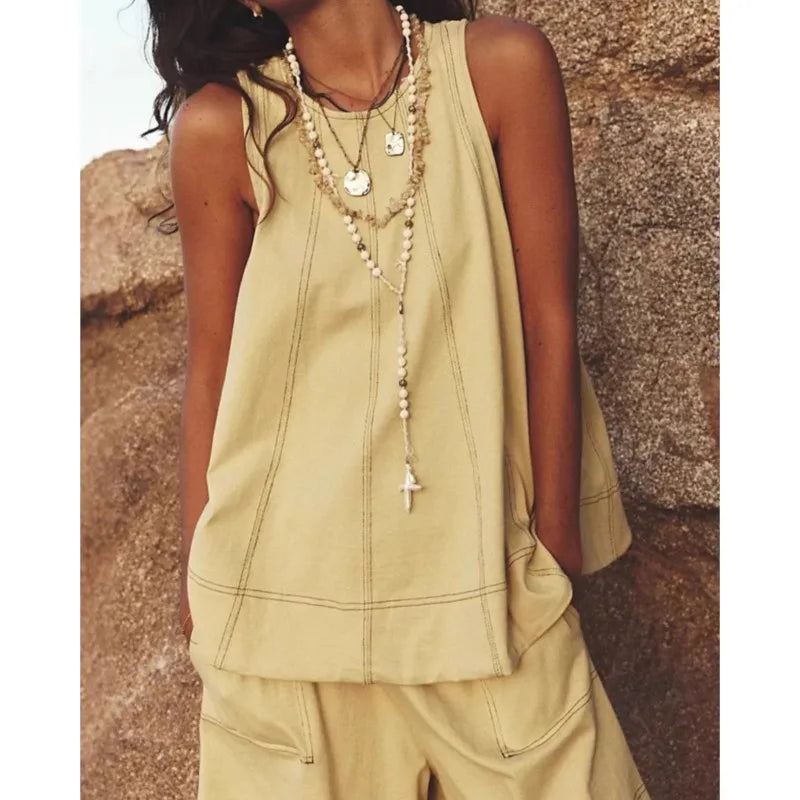 Relaxed Boxy Tank and Shorts Set for Women | Luciana