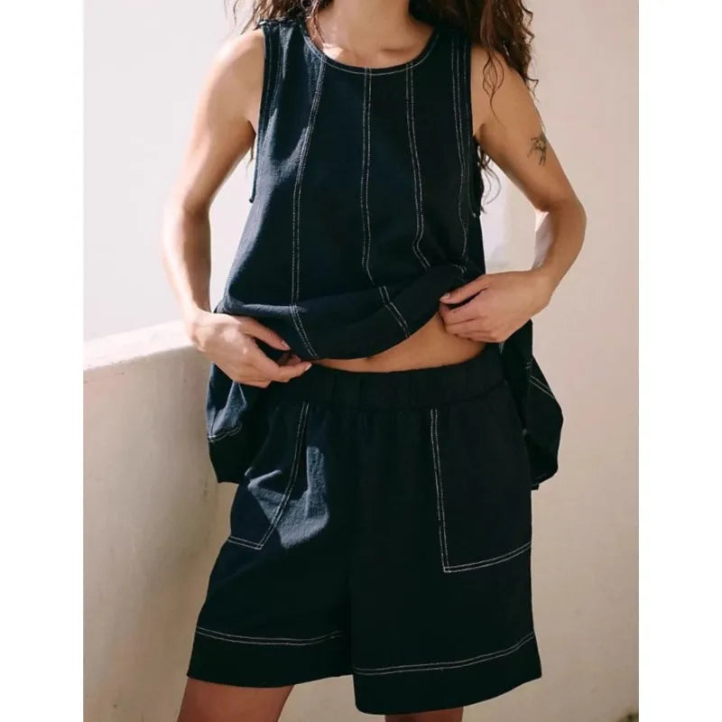 Relaxed Boxy Tank and Shorts Set for Women | Luciana