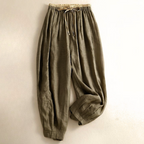 Relaxed Tapered Linen Trousers for Women | Nyvara