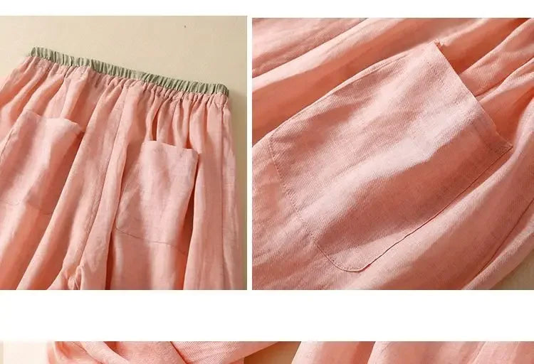 Relaxed Tapered Linen Trousers for Women | Nyvara