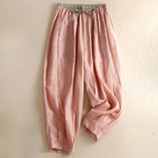 Relaxed Tapered Linen Trousers for Women | Nyvara