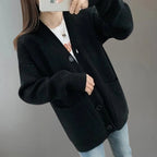 Relaxed V-Neck Button-Up Cardigan for Women | Amor