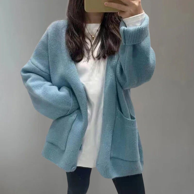 Relaxed V-Neck Button-Up Cardigan for Women | Amor