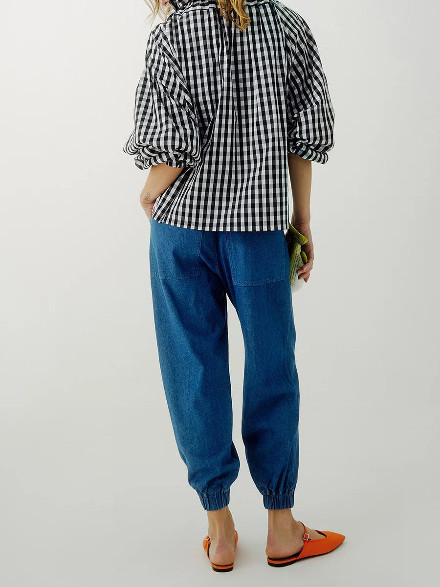 Ruffle Collar Blouse with Bow Tie for Women | Nyxra