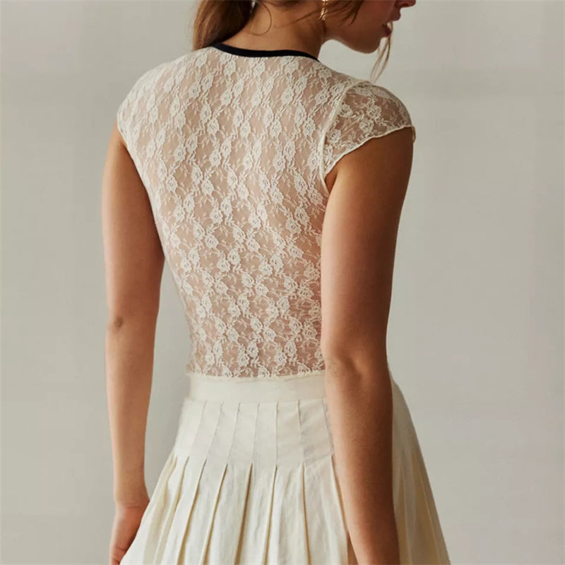 See-Through Lace Crop Top for Women | Zivara