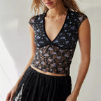 See-Through Lace Crop Top for Women | Zivara