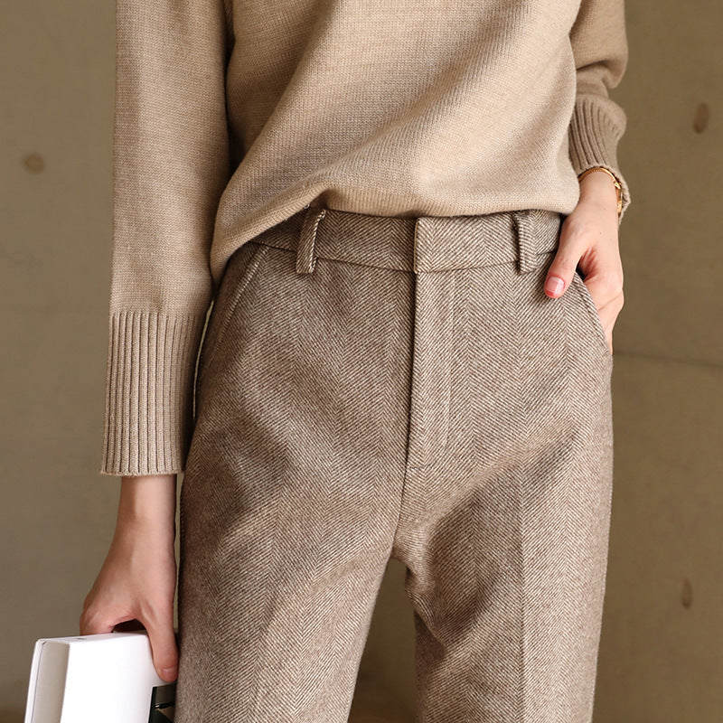 Slim-Fit Wool Trousers for Women | Xylarin