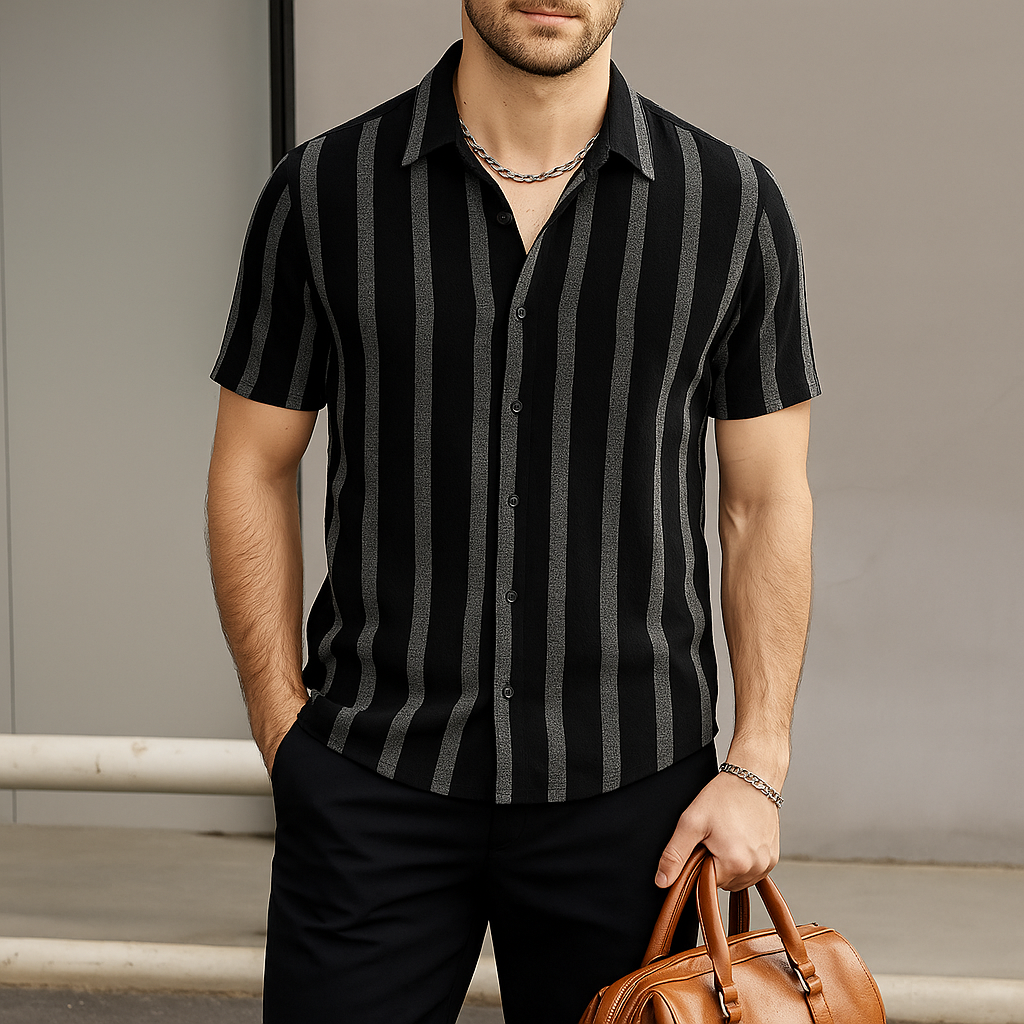 Striped Linen Shirt for Men | Valrin