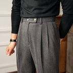 Tailored Pleated Wool Trousers for Men | William
