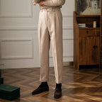 Tailored Pleated Wool Trousers for Men | William