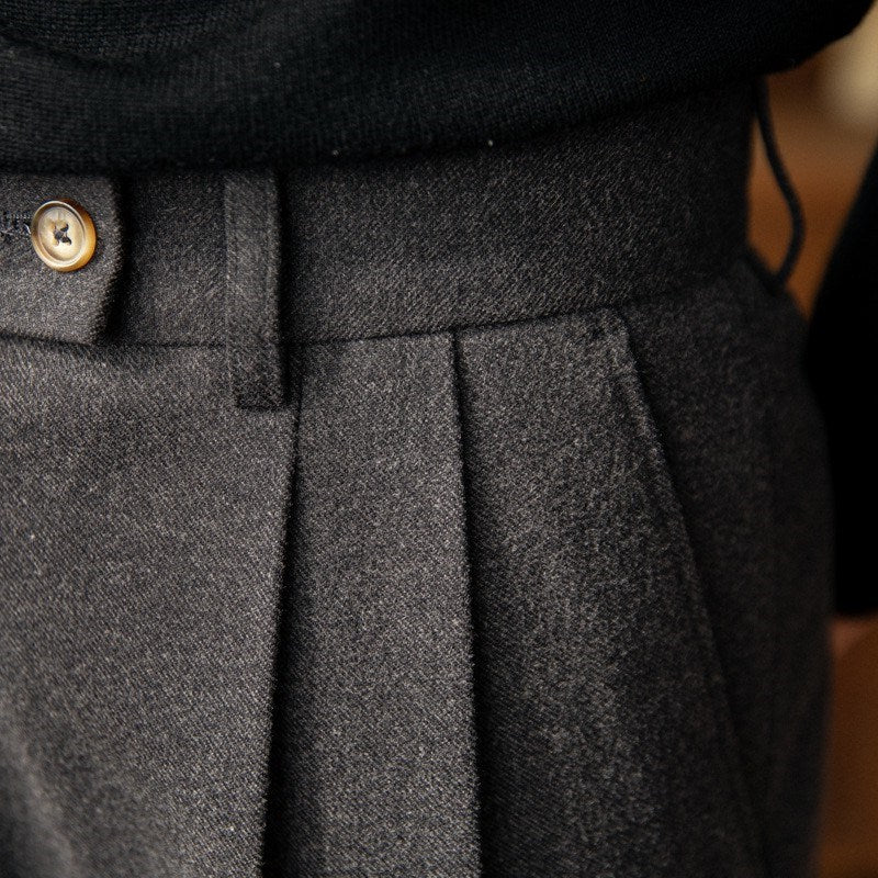 Tailored Pleated Wool Trousers for Men | William